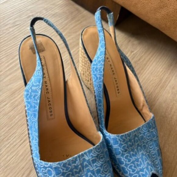 Marc Jacobs Blue Wedges Spellot Espadrille 37.5 - Picture 3 of 7